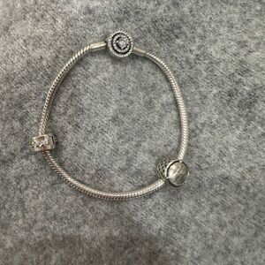 Pandora bracelet with pave clap